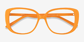 Mileva Orange Acétate Montures de lunettes de vue d'EyeBuyDirect, Vue Rapprochée