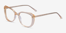 Magnolia Clear Yellow Acétate Montures de lunettes de vue d'EyeBuyDirect, Vue d'Angle