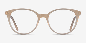 Leonia Jaune pâle Acétate Montures de lunettes de vue d'EyeBuyDirect, Vue de Face