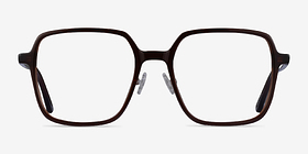 Modern Marron foncé Acétate Montures de lunettes de vue d'EyeBuyDirect, Vue de Face