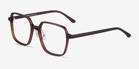 Modern Marron foncé Acétate Montures de lunettes de vue d'EyeBuyDirect, Vue d'Angle