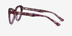 Legato Clear Pink Floral Acétate Montures de lunettes de vue d'EyeBuyDirect, Vue de Côté