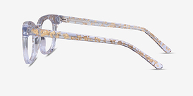 Acoustic Clear Gold Acétate Montures de lunettes de vue d'EyeBuyDirect, Vue de Côté