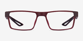 Icarus Matte Red Plastique Montures de lunettes de vue d'EyeBuyDirect, Vue de Face