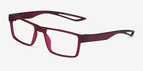 Icarus Matte Red Plastique Montures de lunettes de vue d'EyeBuyDirect, Vue d'Angle