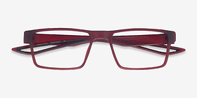 Icarus Matte Red Plastique Montures de lunettes de vue d'EyeBuyDirect, Vue Rapprochée