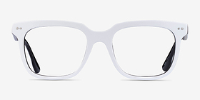 Ursus White Black Acétate Montures de lunettes de vue d'EyeBuyDirect, Vue de Face