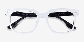 Ursus White Black Acétate Montures de lunettes de vue d'EyeBuyDirect, Vue Rapprochée