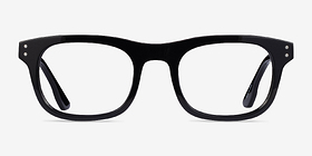 Smoky Noir Acétate Montures de lunettes de vue d'EyeBuyDirect, Vue de Face