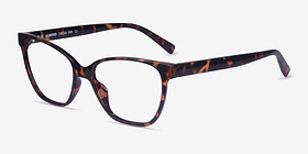 Almond Écailles Plastique Montures de lunettes de vue d'EyeBuyDirect, Vue d'Angle