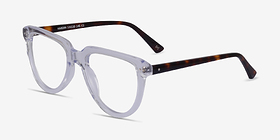 Hardin Clear Tortoise Acétate Montures de lunettes de vue d'EyeBuyDirect, Vue d'Angle