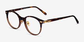 Dotti Tortoise Gold Métal Montures de lunettes de vue d'EyeBuyDirect, Vue d'Angle
