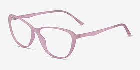 Orbital Matte Purple Plastique Montures de lunettes de vue d'EyeBuyDirect, Vue d'Angle