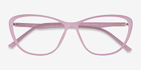 Orbital Matte Purple Plastique Montures de lunettes de vue d'EyeBuyDirect, Vue Rapprochée