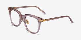 Hadley Champagne Gold Métal Montures de lunettes de vue d'EyeBuyDirect, Vue d'Angle