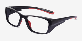 Furnace Black Red Plastique Montures de lunettes de vue d'EyeBuyDirect, Vue d'Angle