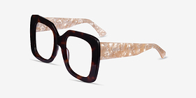 Spacey Écailles Acétate Montures de lunettes de vue d'EyeBuyDirect, Vue d'Angle