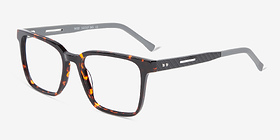 Mod Tortoise Gray Carbon-fiber Montures de lunettes de vue d'EyeBuyDirect, Vue d'Angle