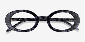 Gaia Gray Tortoise Acétate Montures de lunettes de vue d'EyeBuyDirect, Vue Rapprochée