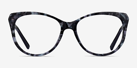 Thalia Gray Tortoise Acétate Montures de lunettes de vue d'EyeBuyDirect, Vue de Face