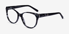 Thalia Gray Tortoise Acétate Montures de lunettes de vue d'EyeBuyDirect, Vue d'Angle