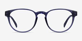 Hawthorne Crystal Dark Blue Plastique Montures de lunettes de vue d'EyeBuyDirect, Vue de Face