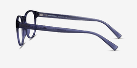 Hawthorne Crystal Dark Blue Plastique Montures de lunettes de vue d'EyeBuyDirect, Vue de Côté