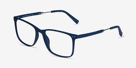 Ease Bleu marine  Plastique Montures de lunettes de vue d'EyeBuyDirect, Vue d'Angle