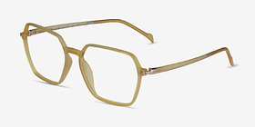 Tatsu Clear Yellow Plastique Montures de lunettes de vue d'EyeBuyDirect, Vue d'Angle