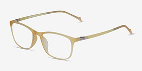 Unwind Clear Yellow Plastique Montures de lunettes de vue d'EyeBuyDirect, Vue d'Angle