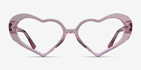 Sweet Crystal Pink Acétate Montures de lunettes de vue d'EyeBuyDirect, Vue de Face