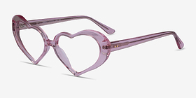 Sweet Crystal Pink Acétate Montures de lunettes de vue d'EyeBuyDirect, Vue d'Angle