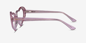 Sweet Crystal Pink Acétate Montures de lunettes de vue d'EyeBuyDirect, Vue de Côté