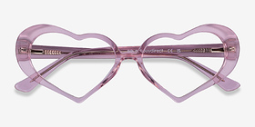 Sweet Crystal Pink Acétate Montures de lunettes de vue d'EyeBuyDirect, Vue Rapprochée