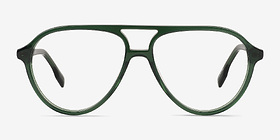 Verbena Crystal Green Acétate Montures de lunettes de vue d'EyeBuyDirect, Vue de Face