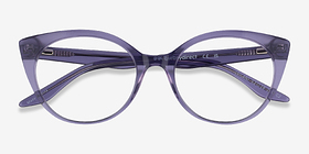 Leilani Clear Purple Acétate Montures de lunettes de vue d'EyeBuyDirect, Vue Rapprochée