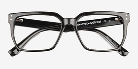 Briggs Noir Acétate Montures de lunettes de vue d'EyeBuyDirect, Vue Rapprochée