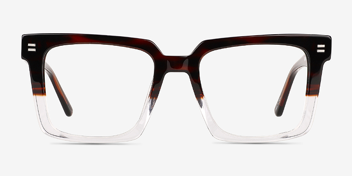 Vineyard Brown Clear Acétate Montures de lunettes de vue d'EyeBuyDirect