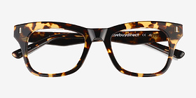 Apres Spotty Tortoise Acétate Montures de lunettes de vue d'EyeBuyDirect, Vue Rapprochée