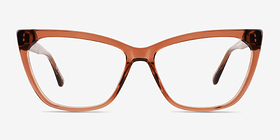 Rue Crystal Brown Éco-responsable Montures de lunettes de vue d'EyeBuyDirect, Vue de Face
