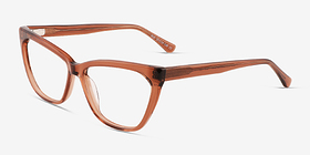 Rue Crystal Brown Éco-responsable Montures de lunettes de vue d'EyeBuyDirect, Vue d'Angle