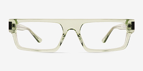 Mox Crystal Olive Green Acétate Montures de lunettes de vue d'EyeBuyDirect, Vue de Face
