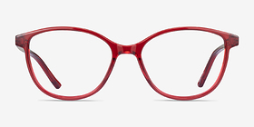 Dollop Rouge Plastique Montures de lunettes de vue d'EyeBuyDirect, Vue de Face