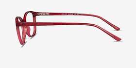 Dollop Rouge Plastique Montures de lunettes de vue d'EyeBuyDirect, Vue de Côté