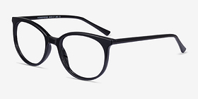 Hodgepodge Noir Plastique Montures de lunettes de vue d'EyeBuyDirect, Vue d'Angle