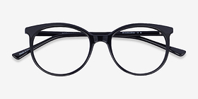 Hodgepodge Noir Plastique Montures de lunettes de vue d'EyeBuyDirect, Vue Rapprochée