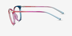 Positivity Purple Pink Rainbow Plastique Montures de lunettes de vue d'EyeBuyDirect, Vue de Côté