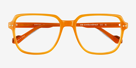 Brooke Orange Acétate Montures de lunettes de vue d'EyeBuyDirect, Vue Rapprochée