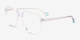 Brooke Transparent Acétate Montures de lunettes de vue d'EyeBuyDirect, Vue d'Angle