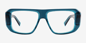 Risk Clear Blue Acétate Montures de lunettes de vue d'EyeBuyDirect, Vue de Face